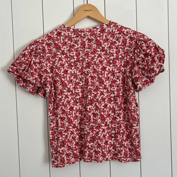 Zara Pink Floral Puff Sleeve Top - Picture 3 of 3